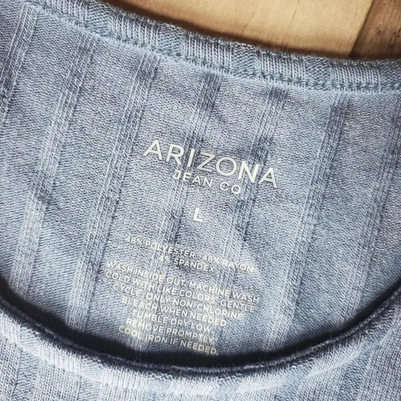 NWT Arizona Jean Co. Coronet Blue Ribbed Tank Top Size Large - Picture 6 of 14